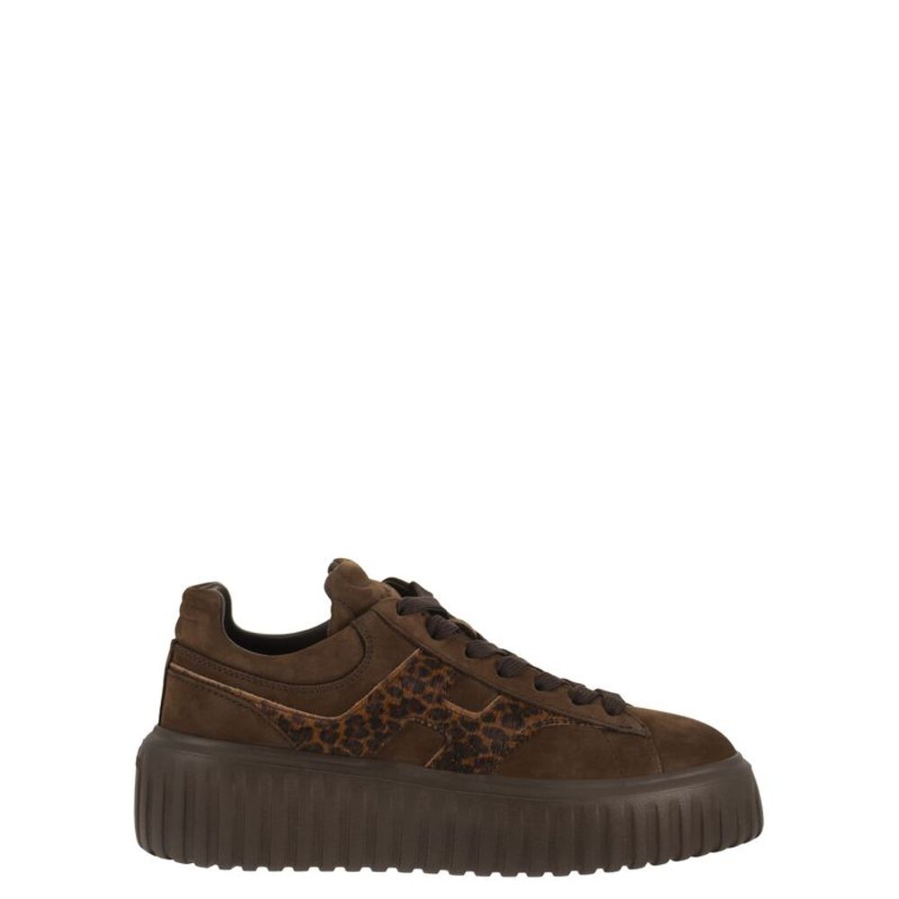 Hogan Women H-Streap - Calfskin Trainers With Animal-Print H